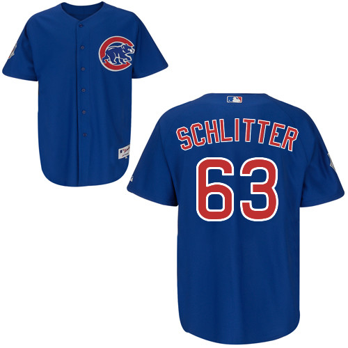 Brian Schlitter #63 mlb Jersey-Chicago Cubs Women's Authentic Alternate 2 Blue Baseball Jersey